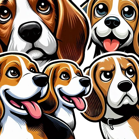 Lipdukai suniukams suniuku lipdukas Biglis suo Beagle-Sticker-Collection