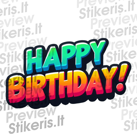 Lipdukas Gimtadieninis užrašas "Happy Birthday!" 2 Lipdukas Gimtadieninis užrašas "Happy Birthday!" 2 - Stikeris