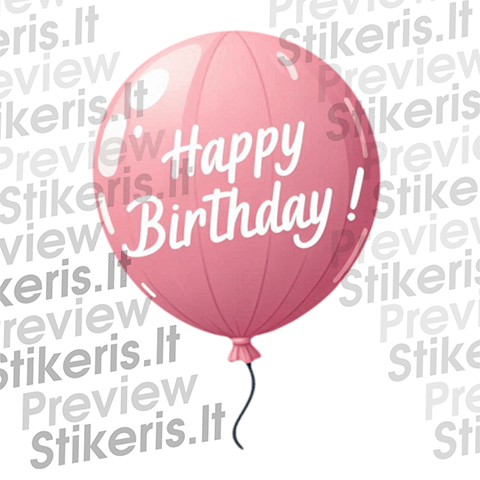 Lipdukas Gimtadienio balionas su užrašu "Happy Birthday" 5 Lipdukas Gimtadienio balionas su užrašu "Happy Birthday" 5 - Stikeris