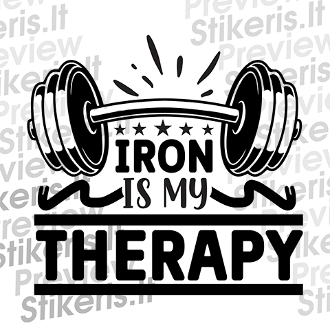 Lipdukas Iron is my therapy - tekstinis Lipdukas Iron is my therapy - tekstinis - Stikeris