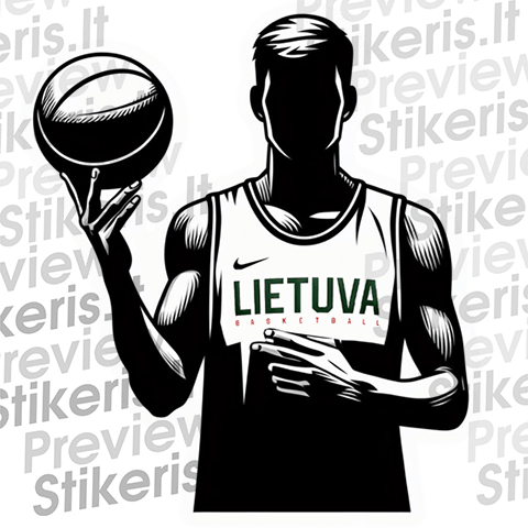 Lipdukas Krepšinio rinktinės fano siluetas 3 Lipdukas Rinktinės fano siluetas 3 - Stikeris