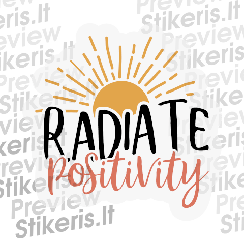 Lipdukas Radiate positivity - tekstinis Lipdukas Radiate positivity - tekstinis - Stikeris