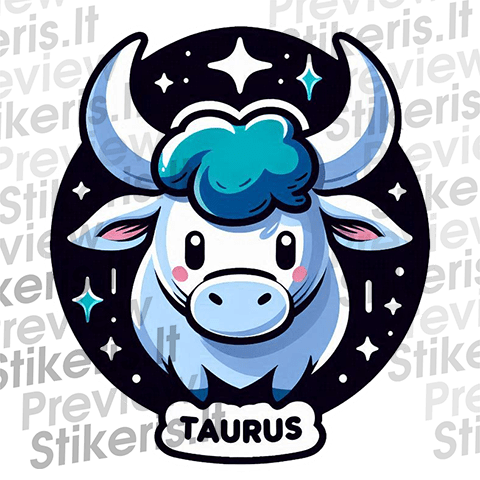 Lipdukas Tauras 3 Lipdukas Zodiakas Tauras 3 - Stikeris