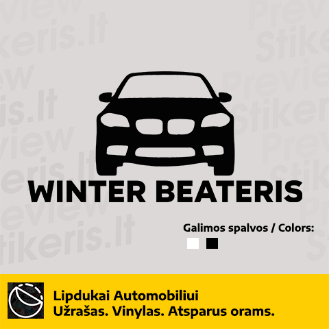 Lipdukas Užrašas ant automobilio - Winter beateris