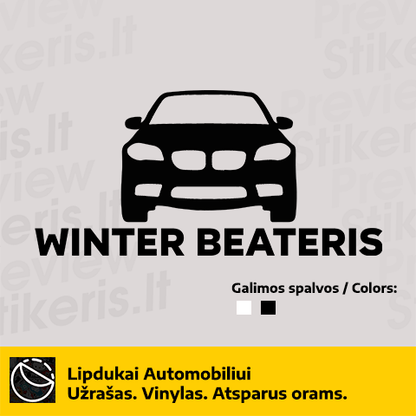 Lipdukas Užrašas ant automobilio - Winter beateris