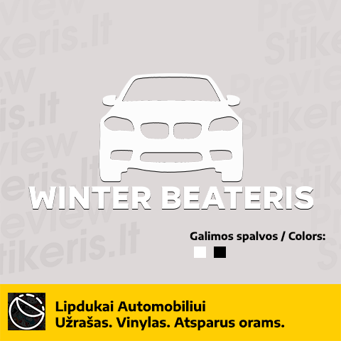 Lipdukas Užrašas ant automobilio - Winter beateris